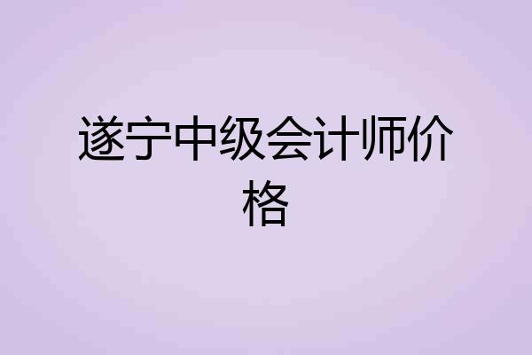 遂宁中级会计师价格