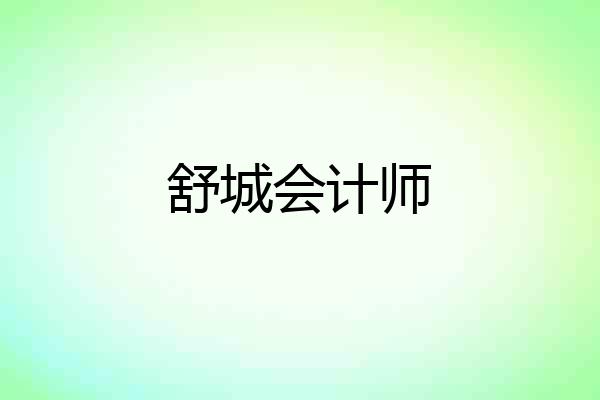 舒城会计师