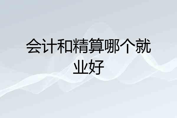 会计和精算哪个就业好