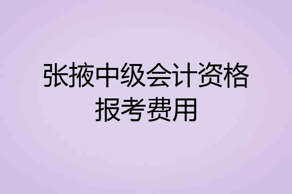 张掖中级会计资格报考费用