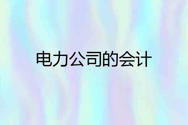 电力公司的会计