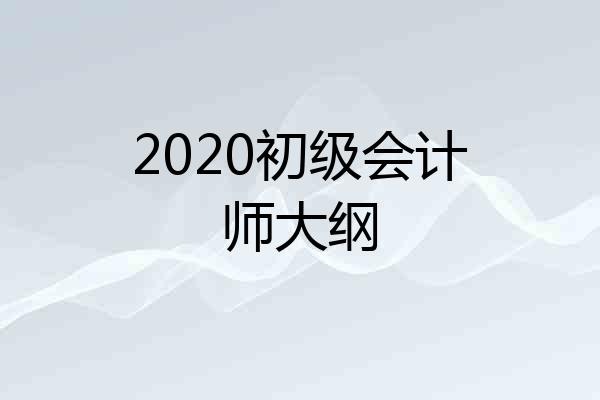 2020初级会计师大纲