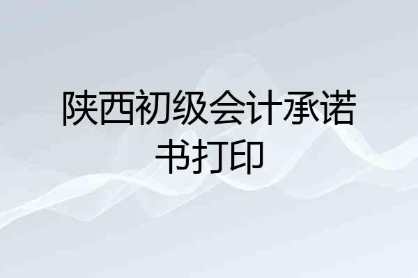 陕西初级会计承诺书打印
