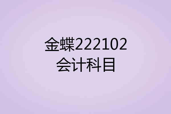 金蝶222102会计科目