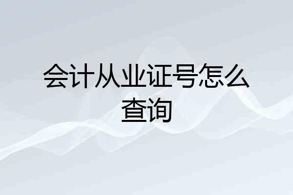 会计从业证号怎么查询