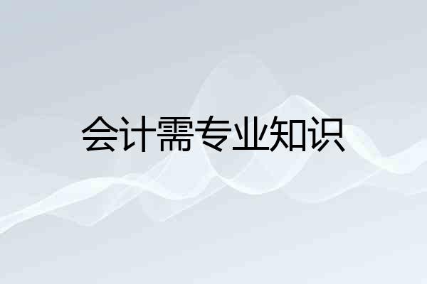 会计需专业知识