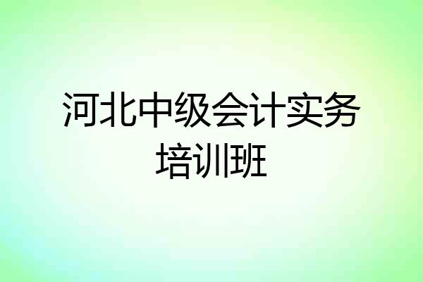 河北中级会计实务培训班