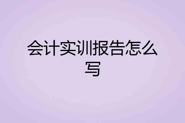 会计实训报告怎么写