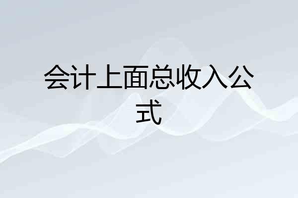 会计上面总收入公式
