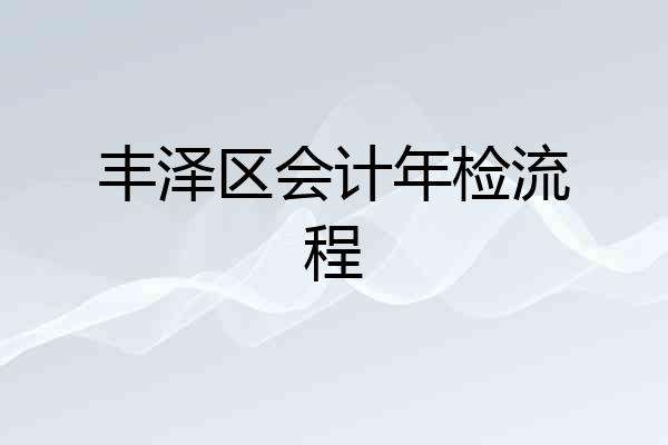 丰泽区会计年检流程