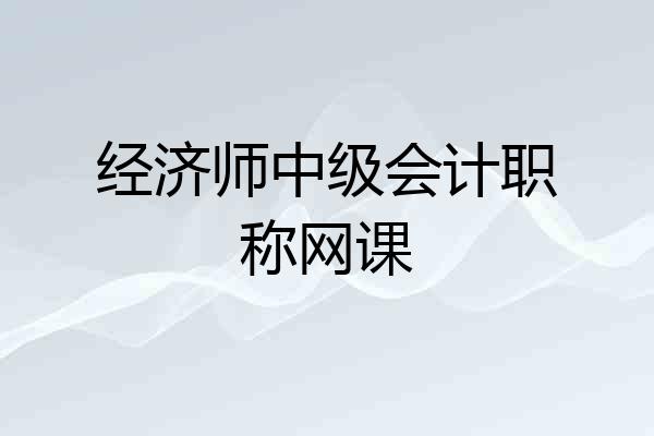 经济师中级会计职称网课