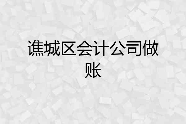 谯城区会计公司做账