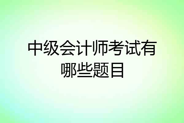 中级会计师考试有哪些题目