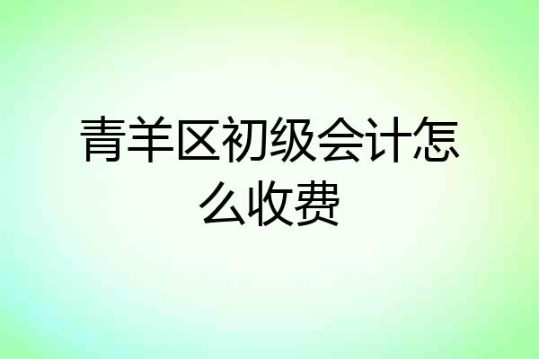 青羊区初级会计怎么收费