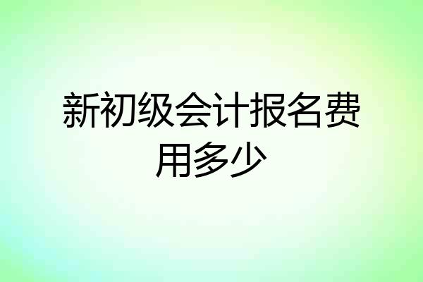 新初级会计报名费用多少