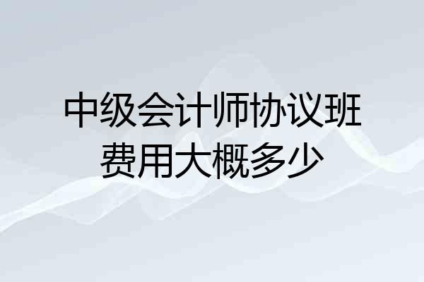 中级会计师协议班费用大概多少