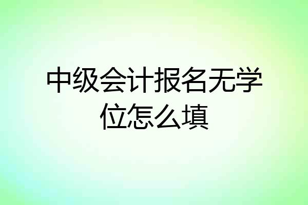 中级会计报名无学位怎么填