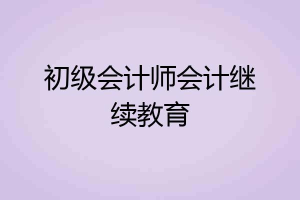 初级会计师会计继续教育