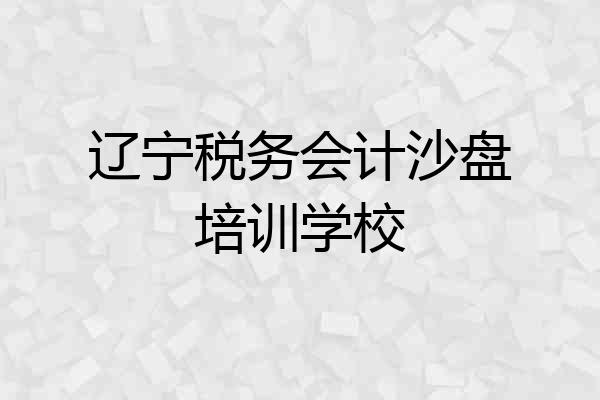 辽宁税务会计沙盘培训学校