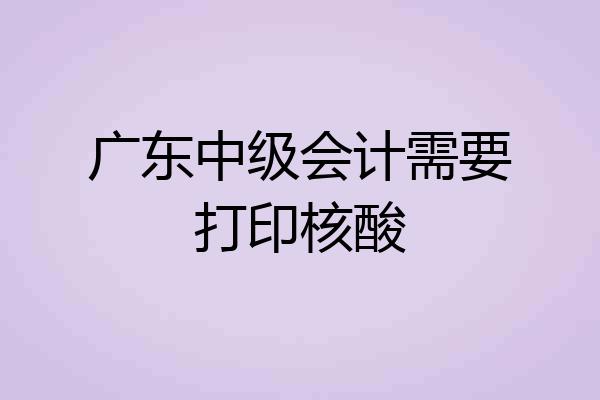 广东中级会计需要打印核酸
