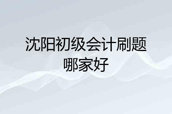沈阳初级会计刷题哪家好