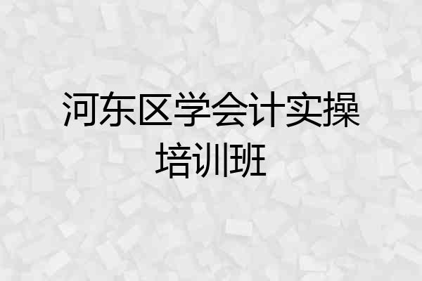 河东区学会计实操培训班