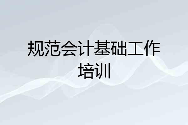规范会计基础工作培训