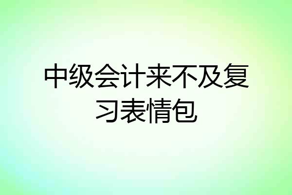 中级会计来不及复习表情包