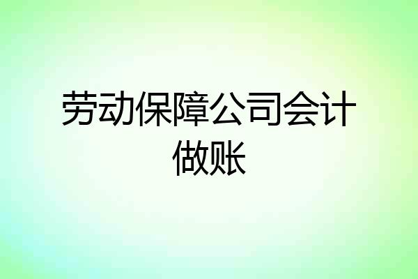 劳动保障公司会计做账