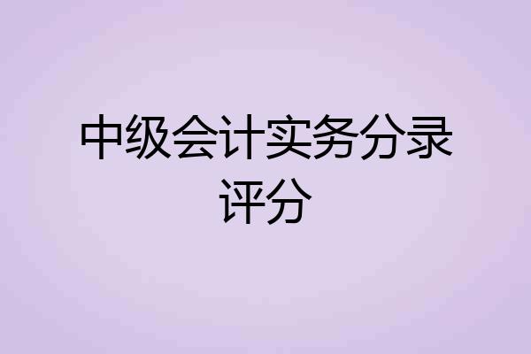 中级会计实务分录评分