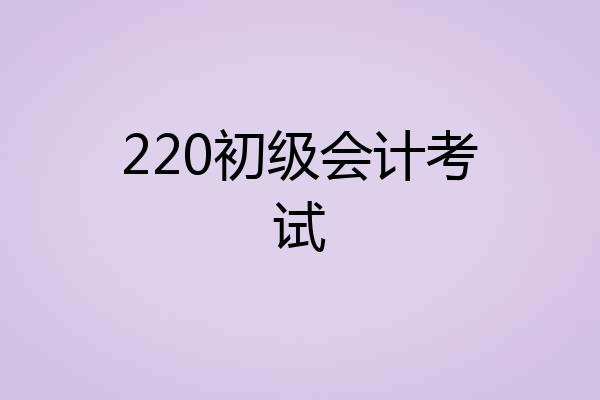 220初级会计考试