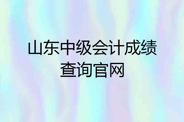 山东中级会计成绩查询官网