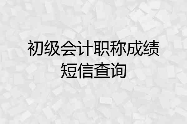 初级会计职称成绩短信查询