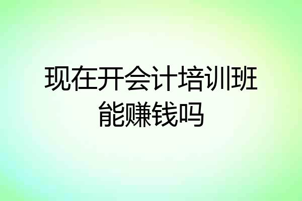 现在开会计培训班能赚钱吗