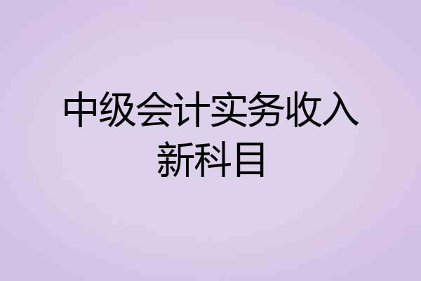 中级会计实务收入新科目