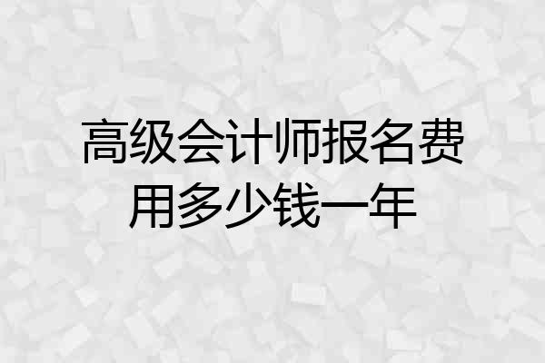高级会计师报名费用多少钱一年