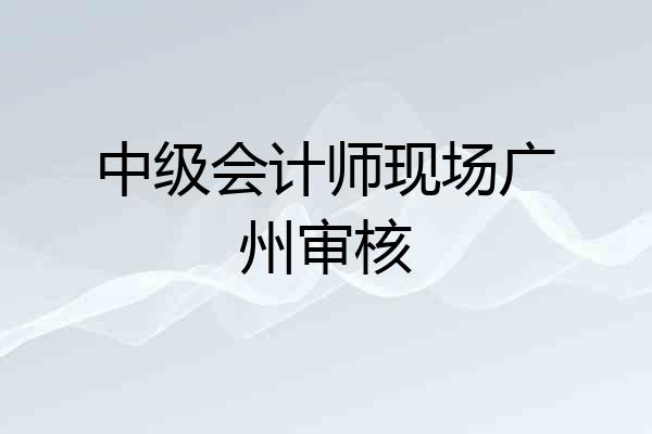 中级会计师现场广州审核