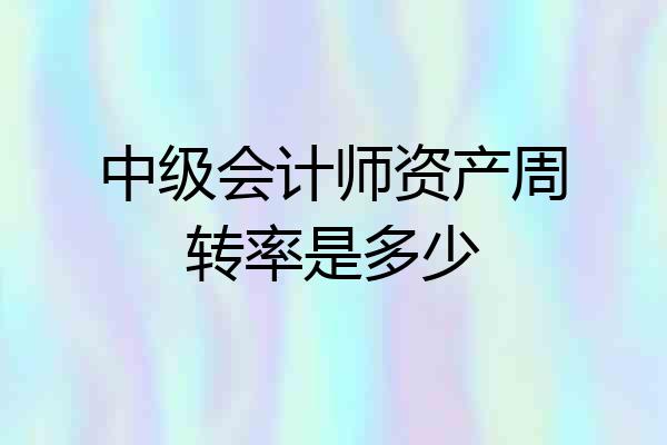 中级会计师资产周转率是多少