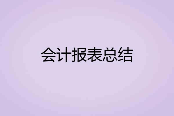 会计报表总结