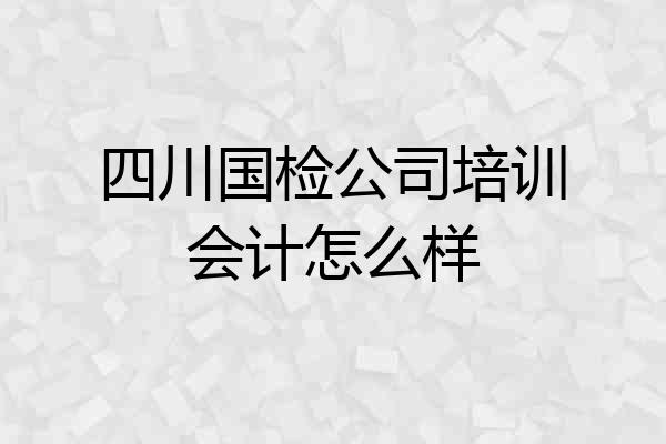 四川国检公司培训会计怎么样