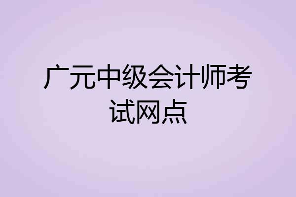 广元中级会计师考试网点