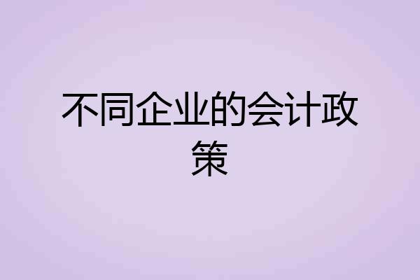 不同企业的会计政策