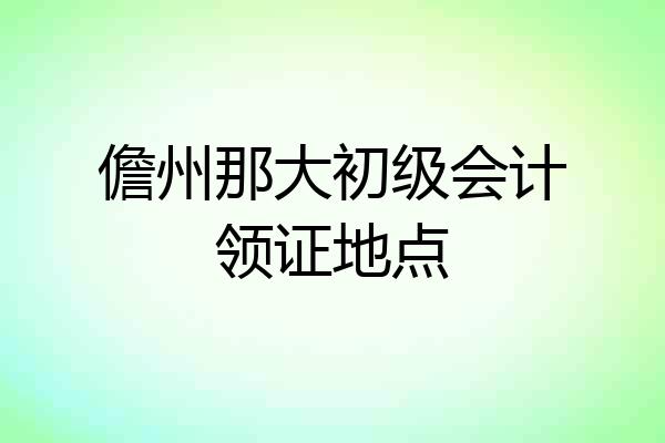 儋州那大初级会计领证地点