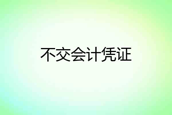 不交会计凭证