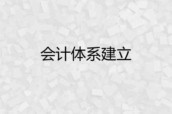 会计体系建立