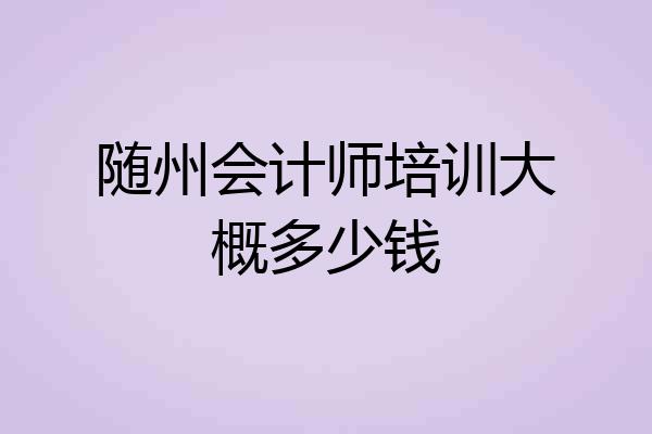 随州会计师培训大概多少钱