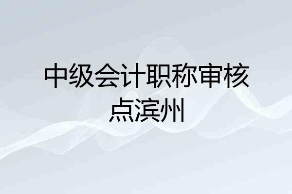 中级会计职称审核点滨州