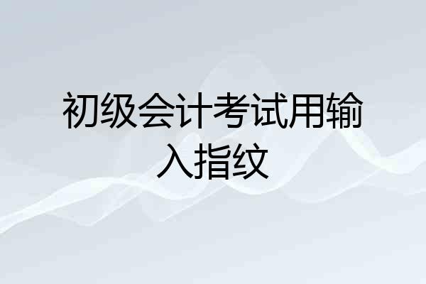 初级会计考试用输入指纹