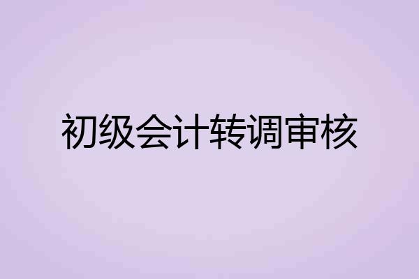 初级会计转调审核