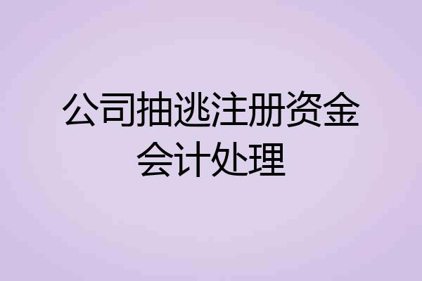 公司抽逃注册资金会计处理